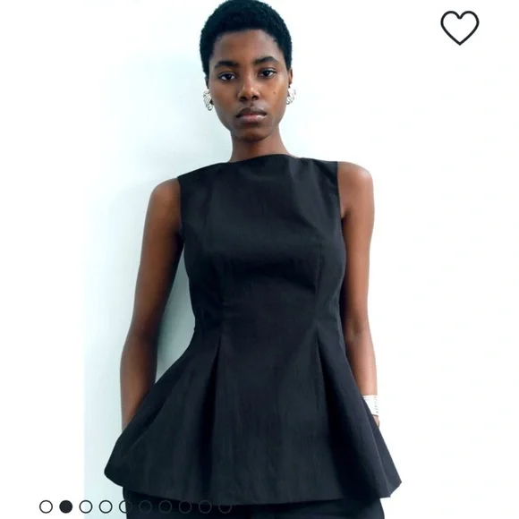 Korinthos Sleeveless Peplum(black／L) Korinthos Sleeveless Peplum – THE TOÉ